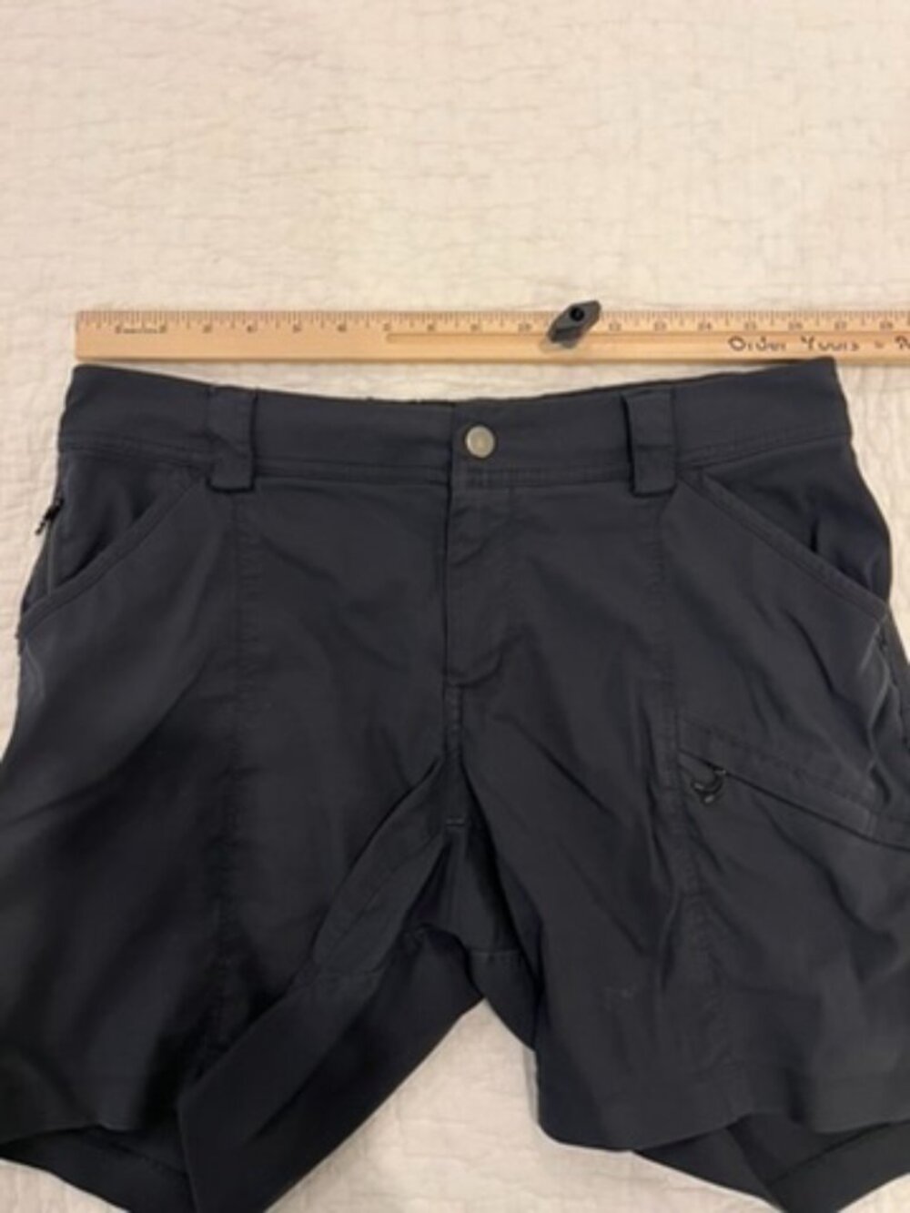 Duluth Trading Shorts Womens 12 Black Dry On The Fly 7 In Stretch Outdoor Hiking - Picture 11 of 15